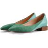 imageFSJ Women Suede Pointed Toe Low Heel Flat Pumps Slip On Comfortable Party Dress Walking Casual Office Shoes Size 415 USTeal