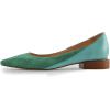 imageFSJ Women Suede Pointed Toe Low Heel Flat Pumps Slip On Comfortable Party Dress Walking Casual Office Shoes Size 415 USTeal