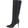 imageFSJ Women Trendy Calf Knee Boots Pointed Closed Toe High Heels Pull On Leather Long Boots Ladies Dress Party Shoes Size 415 USBlack