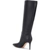 imageFSJ Women Trendy Calf Knee Boots Pointed Closed Toe High Heels Pull On Leather Long Boots Ladies Dress Party Shoes Size 415 USBlack
