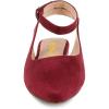 imageFSJ Women Trendy Pointed Toe Ballet Flats Ankle Strap Buckle Low Heels Backless Pumps Slip On Comfort Casual Walking Shoes Size 415 USRed