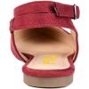 imageFSJ Women Trendy Pointed Toe Ballet Flats Ankle Strap Buckle Low Heels Backless Pumps Slip On Comfort Casual Walking Shoes Size 415 USRed