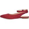 imageFSJ Women Trendy Pointed Toe Ballet Flats Ankle Strap Buckle Low Heels Backless Pumps Slip On Comfort Casual Walking Shoes Size 415 USRed