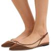 imageFSJ Women Trendy Pointed Toe Ballet Flats Sandals Slip on Comfort Slingback Pumps Walking Shoes 415 M USBrown