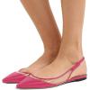 imageFSJ Women Trendy Pointed Toe Ballet Flats Sandals Slip on Comfort Slingback Pumps Walking Shoes 415 M USPink
