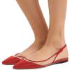 imageFSJ Women Trendy Pointed Toe Ballet Flats Sandals Slip on Comfort Slingback Pumps Walking Shoes 415 M USRed
