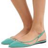 imageFSJ Women Trendy Pointed Toe Ballet Flats Sandals Slip on Comfort Slingback Pumps Walking Shoes 415 M USTurquoise