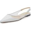 imageFSJ Women Trendy Pointed Toe Ballet Flats Sandals Slip on Comfort Slingback Pumps Walking Shoes 415 M USWhite
