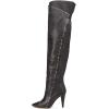 imageFSJ Women Trendy Studded Over The Knee Boots Pointed Toe Thigh High Cone Heel Leather Long Booties Shoes Size 415 USBlack