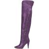 imageFSJ Women Trendy Studded Over The Knee Boots Pointed Toe Thigh High Cone Heel Leather Long Booties Shoes Size 415 USPurple