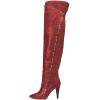 imageFSJ Women Trendy Studded Over The Knee Boots Pointed Toe Thigh High Cone Heel Leather Long Booties Shoes Size 415 USRed