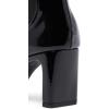 imageFSJ Women Western Square Toe Ankle Boots Chic Thick Mid High Heels Booties Evening Party Shoes with Elastic Size 415 USBlack