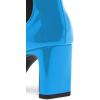imageFSJ Women Western Square Toe Ankle Boots Chic Thick Mid High Heels Booties Evening Party Shoes with Elastic Size 415 USBlue