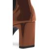 imageFSJ Women Western Square Toe Ankle Boots Chic Thick Mid High Heels Booties Evening Party Shoes with Elastic Size 415 USBrown