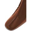 imageFSJ Women Western Square Toe Ankle Boots Chic Thick Mid High Heels Booties Evening Party Shoes with Elastic Size 415 USBrown