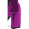 imageFSJ Women Western Square Toe Ankle Boots Chic Thick Mid High Heels Booties Evening Party Shoes with Elastic Size 415 USFuchsia
