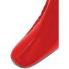 imageFSJ Women Western Square Toe Ankle Boots Chic Thick Mid High Heels Booties Evening Party Shoes with Elastic Size 415 USRed
