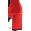 imageFSJ Women Western Square Toe Ankle Boots Chic Thick Mid High Heels Booties Evening Party Shoes with Elastic Size 415 USRed