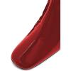 imageFSJ Women Western Square Toe Ankle Boots Chic Thick Mid High Heels Booties Evening Party Shoes with Elastic Size 415 USWine Red