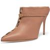 imageFSJ Women Animal Print Pointed Toe Sandals High Heels Mules Sexy Slide Pumps Dress Slip on Shoes Size 415 USBrown