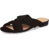 imageFSJ Women Casual Open Toe Sandals Low Heels Mules Slip On Comfortable Flats Cutout Shoes Size 415 USBlack