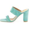 imageFSJ Women Chic Open Toe Sandals Chunky Heels Mules Slip On Casual Dress Shoes Size 415 USTurquoise