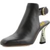imageFSJ Women Chic Square Toe Ankle Boots Twisty Metal Chunky High Heel Ankle Strap Buckle Backless Casual Daily Ladies Shoes Size 415 USBlack