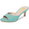 imageFSJ Women Comfort Low Kitten Heel Sandals Mules Peep Toe Slide Slip On Summer Dress Pump Shoes 415 M US6cm Turquoise