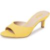 imageFSJ Women Comfort Low Kitten Heel Sandals Mules Peep Toe Slide Slip On Summer Dress Pump Shoes 415 M US6cm Yellow