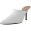 imageFSJ Women Dressy Thin High Heel Slide Sandals Pointed Toe Mules Slip on Loafers Stiletto Pumps Shoes Size 415 USWhite