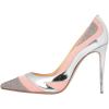 imageFSJ Women Fashion Patchwork Pumps Stiletto High Heels Sexy Fashion Pointed Toe Pump Comfort Slip On Evening Party Bridal Dress Shoes Size 415 USSliver