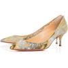 imageFSJ Women Gorgeous Mid High Kitten Heels Pumps with Pointed Toes Shoes for Dress Size 415 USLightyellow