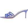 imageFSJ Women High Heel Pointy Open Toe Clog Mules Gladiator Strappy Sandals Slip On Slide Comfort Summer Shoes Size 415 USBlue