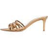 imageFSJ Women High Heel Pointy Open Toe Clog Mules Gladiator Strappy Sandals Slip On Slide Comfort Summer Shoes Size 415 USGold