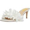 imageFSJ Women Stilettos Heels Open Toe Comfort Low Kitten Heel Slides Cute Multi Frilly Slip On Mules Sandals Evening Party Prom Dance Shoes Size 415 USWhite