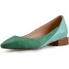 imageFSJ Women Suede Pointed Toe Low Heel Flat Pumps Slip On Comfortable Party Dress Walking Casual Office Shoes Size 415 USTeal