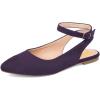 imageFSJ Women Trendy Pointed Toe Ballet Flats Ankle Strap Buckle Low Heels Backless Pumps Slip On Comfort Casual Walking Shoes Size 415 USPurple