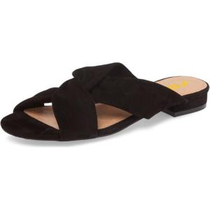imageFSJ Women Casual Open Toe Sandals Low Heels Mules Slip On Comfortable Flats Cutout Shoes Size 415 USBlack