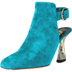 imageFSJ Women Chic Square Toe Ankle Boots Twisty Metal Chunky High Heel Ankle Strap Buckle Backless Casual Daily Ladies Shoes Size 415 USBlue