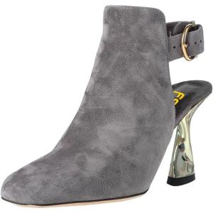 imageFSJ Women Chic Square Toe Ankle Boots Twisty Metal Chunky High Heel Ankle Strap Buckle Backless Casual Daily Ladies Shoes Size 415 USGrey