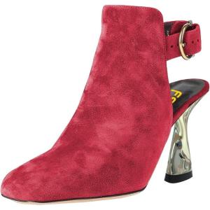 imageFSJ Women Chic Square Toe Ankle Boots Twisty Metal Chunky High Heel Ankle Strap Buckle Backless Casual Daily Ladies Shoes Size 415 USRed