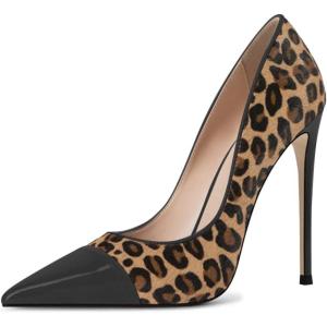 imageFSJ Women Sexy Leopard Printed Dress Shoes Pointy Toe High Heels Stilettos Pumps Shoe Size 415 USBlack