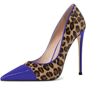 imageFSJ Women Sexy Leopard Printed Dress Shoes Pointy Toe High Heels Stilettos Pumps Shoe Size 415 USBlue