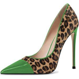 imageFSJ Women Sexy Leopard Printed Dress Shoes Pointy Toe High Heels Stilettos Pumps Shoe Size 415 USGreen