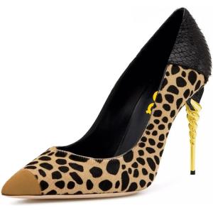 imageFSJ Women Sexy Leopard Printed Dress Shoes Pointy Toe High Heels Stilettos Pumps Shoe Size 415 USLeopard Snake