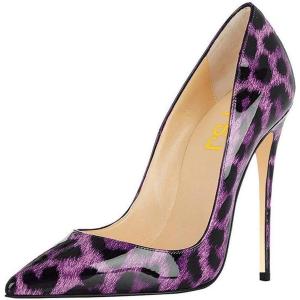 imageFSJ Women Sexy Leopard Printed Dress Shoes Pointy Toe High Heels Stilettos Pumps Shoe Size 415 USPurple