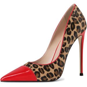imageFSJ Women Sexy Leopard Printed Dress Shoes Pointy Toe High Heels Stilettos Pumps Shoe Size 415 USRed