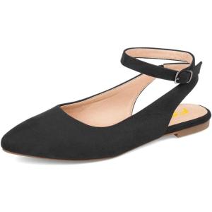 imageFSJ Women Trendy Pointed Toe Ballet Flats Ankle Strap Buckle Low Heels Backless Pumps Slip On Comfort Casual Walking Shoes Size 415 USBlack