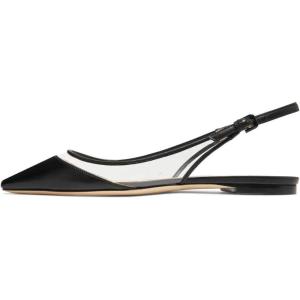 imageFSJ Women Trendy Pointed Toe Ballet Flats Sandals Slip on Comfort Slingback Pumps Walking Shoes 415 M USBlack