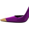 imageFSJ Women DOrsay Graceful Pumps Gilded Pointed Toe Crystal Chunky Block High Heels Slip On Wedding Dress Shoes Size 416 USPurple